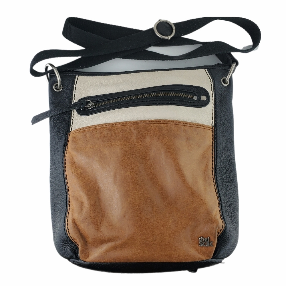 The Sack Tan/Black Leather Bucket Bag